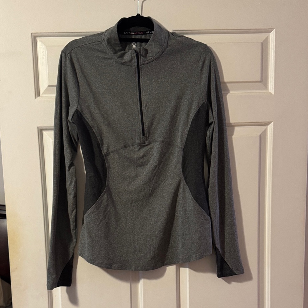 Spyder Women's Heather Gray & Charcoal Quarter-Zip Pullover
